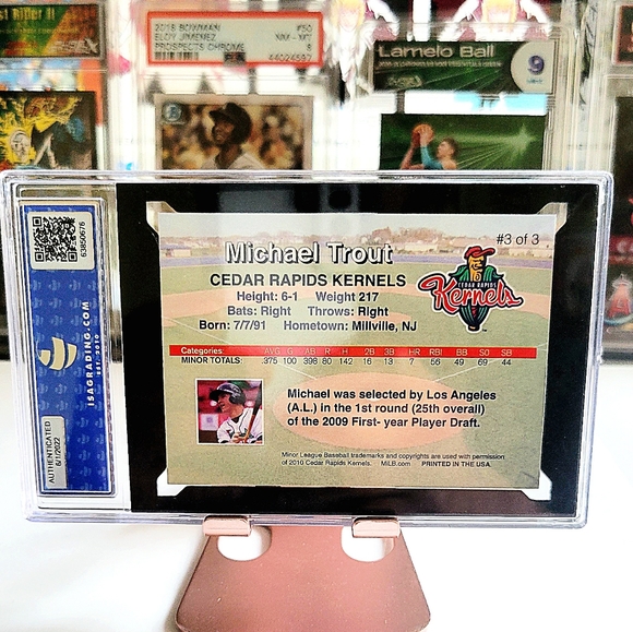 Mike Trout Rookie 2010 Cedar Rapids Kernels Rising Alumni #3 ISA 10 - Picture 2 of 3